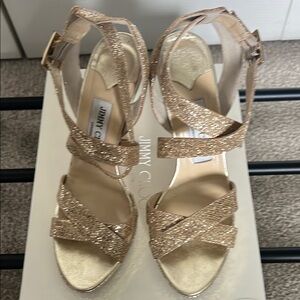 Jimmy Choo Gold Strappy Sandals